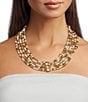 Southern Living Pearl & Wood Beaded Short Multi-Strand Necklace - Image 1