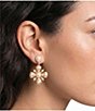 Southern Living Pearl Round Stud Hammered Metal Cross Drop Earrings - Image 2