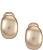 Color:Gold - Image 1 - Polished Concaved Metal Clip Drop Earrings
