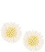 Color:Gold/Yellow - Image 1 - Raffia Daisy Flower Stud Earrings