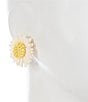 Color:Gold/Yellow - Image 2 - Raffia Daisy Flower Stud Earrings