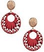 Southern Living Raffia Thread Wrapped Disk Drop Earrings - Image 1