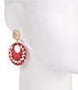 Southern Living Raffia Thread Wrapped Disk Drop Earrings - Image 2