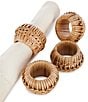 Southern Living Rattan Napkin Ring Holders, Set of 4, Color:Brown - Image 1
