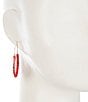 Color:Gold/Red - Image 2 - Red Cord Wrapped Open Texture Finding Drop Earrings