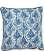 Southern Living Reversible Printed Trellis Damask Square Pillow - Image 1