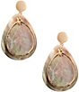 Southern Living Round Metal Stud Multi Shell Double Teardrop Drop Earrings - Image 1