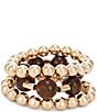 Southern Living Round Statement Beaded Stretch Bracelet Set - Image 1