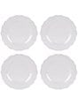 Color:White - Image 1 - Scallop Melamine Dinner Plates, Set of 4