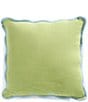 Southern Living Scalloped Contrast Trimmed Decorative Square Pillow, Color:Multi - Image 1