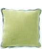 Southern Living Scalloped Contrast Trimmed Decorative Square Pillow, Color:Multi - Image 2