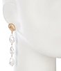 Southern Living Seashell Pearl Linear Earrings, Color:Pearl/Gold - Image 2