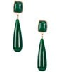 Southern Living Semi Precious Green Stone Linear Earrings, Color:Green/Gold - Image 1