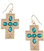 Southern Living Semi Precious Stone Cross Statement Drop Earrings - Image 1