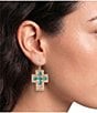 Southern Living Semi Precious Stone Cross Statement Drop Earrings - Image 2