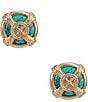 Southern Living Semi Precious Stone Inset Stud Clip Earrings - Image 1