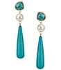 Southern Living Semi Precious Stones and Pearl Linear Earrings - Image 1