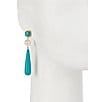 Southern Living Semi Precious Stones and Pearl Linear Earrings - Image 2