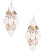 Color:Gold/White - Image 1 - Shakey Leaf Statement Drop Earrings