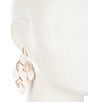 Color:Gold/White - Image 2 - Shakey Leaf Statement Drop Earrings
