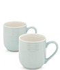 Color:Green - Image 1 - Simplicity Speckled Coffee Mugs, Set of 2