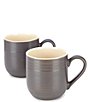 Color:Black - Image 1 - Simplicity Speckled Coffee Mugs, Set of 2