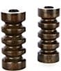 Southern Living Simplicity Collection Mango Wood Candle Holder, Set of 2, Color:Grey - Image 1