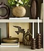 Southern Living Simplicity Collection Mango Wood Candle Holder, Set of 2, Color:Grey - Image 2