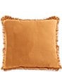 Southern Living Simplicity Collection Oversized Fringe Square Pillow, Color:Biscuit - Image 1