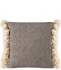 Color:Grey - Image 1 - Simplicity Collection Pom Pom Trimmed Pillow
