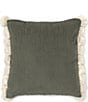 Color:Green - Image 1 - Simplicity Collection Pom Pom Trimmed Pillow