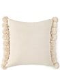 Color:Natural - Image 2 - Simplicity Collection Pom Pom Trimmed Pillow