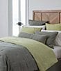 Color:Green - Image 1 - Simplicity Duo Cotton & Linen Fringed Reversible Comforter