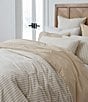 Color:Hummus - Image 1 - Simplicity Duo Cotton & Linen Solid & Striped Fringed Reversible Duvet Cover