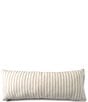 Southern Living Simplicity Duo Cotton & Linen Solid & Striped Fringed Reversible Pillow, Color:Hummus - Image 1