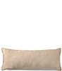 Southern Living Simplicity Duo Cotton & Linen Solid & Striped Fringed Reversible Pillow, Color:Hummus - Image 2