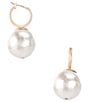 Southern Living Small Hoop Cotton Pearl Drop Earrings, Color:Gold/Pearl - Image 1
