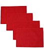 Color:Red - Image 1 - Linen/Cotton Placemats, Set of 4