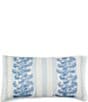 Color:White/Blue - Image 1 - Spring Collection Cabana Stripe Embroidered Floral Lumbar Pillow