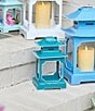 Southern Living Spring Collection Small Pagoda Lantern, Color:Teal - Image 2