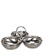 Southern Living Stainless Steel Beaded 3 Bowl Server, Color:Silver - Image 1