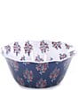 Color:Multi - Image 1 - Stamped Floral White and Navy Scallop 10#double; Serving Bowls, Set of 2