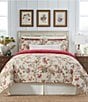Color:Red/White - Image 1 - Stanton Floral Linen & Cotton Comforter Mini Set