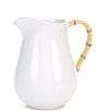 Color:White - Image 1 - Gemma Collection Stoneware Bamboo Pitcher