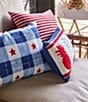 Color:Multi - Image 3 - Summer Shop Collection Embroidered Americana Pineapple Print Hoop Indoor/Outdoor Throw Pillow