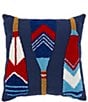 Color:Multi - Image 1 - Summer Shop Collection Front Porch Paddles Indoor/Outdoor Embroidered Throw Pillow