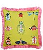 Southern Living Summer Shop Collection Insect Indoor/Outdoor Fringe Trim Pillow, Color:Green Multi - Image 1