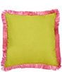 Southern Living Summer Shop Collection Insect Indoor/Outdoor Fringe Trim Pillow, Color:Green Multi - Image 2