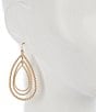Southern Living Textured Teardrop Orbital Drop Earrings, Color:Gold - Image 2