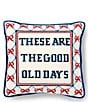 Southern Living These Are The Good Old Days Needlepoint Mini Square Pillow - Image 1